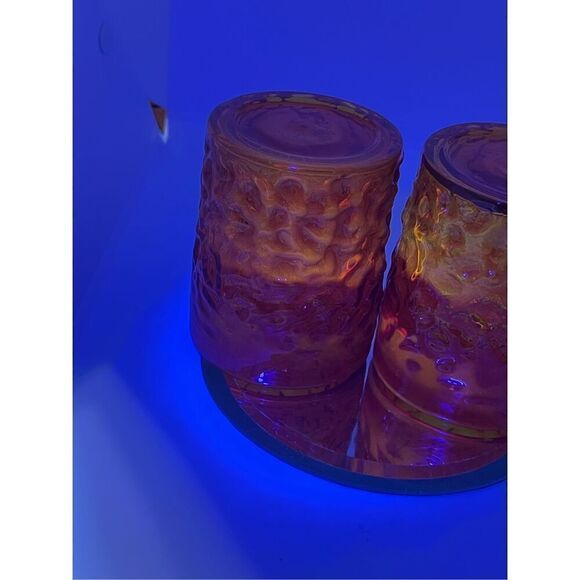 VTG Ryukyu 3 Pc Handblown Glass Ombre Low Ball Tumbler Amberina (Glows) 3 1/2" - Picture 13 of 15